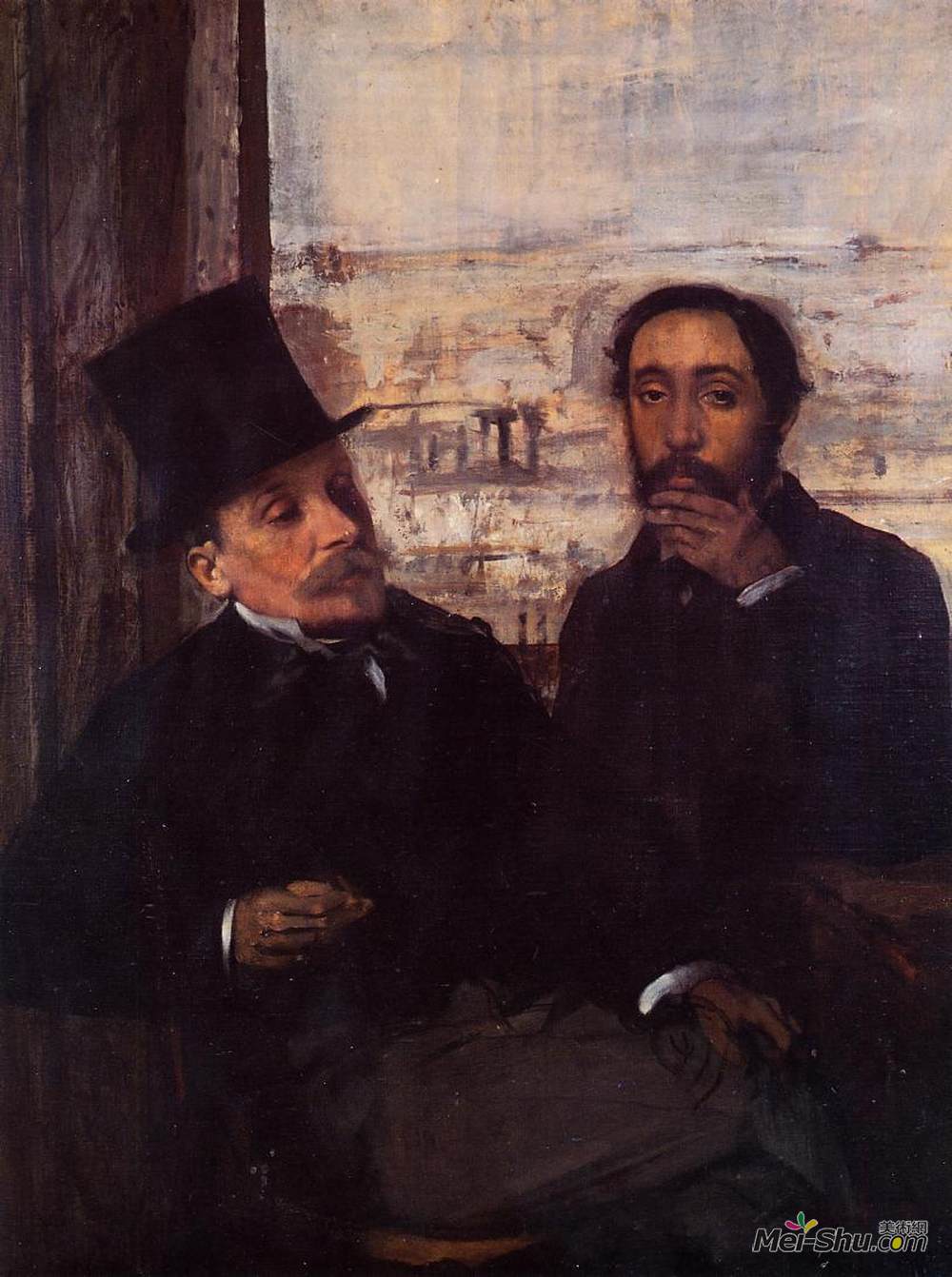 埃德加·德加(edgar degas)高清作品:self portrait with evariste de