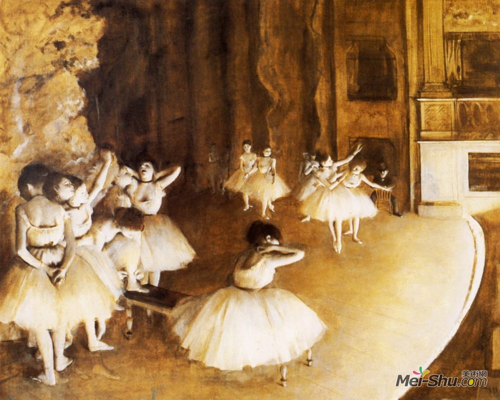 埃德加·德加(Edgar Degas)高清作品《舞台芭蕾彩排》