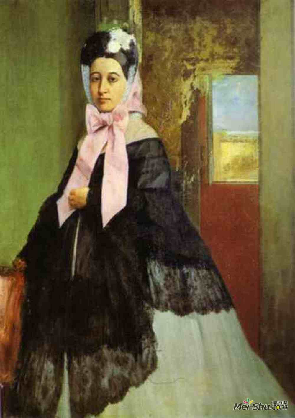 埃德加·德加(Edgar Degas)高清作品《Therese de Gas, sister of the artist, later Madame Edmond Mo》