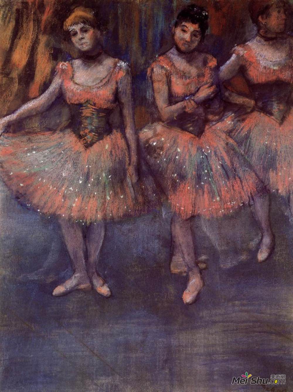 埃德加·德加(Edgar Degas)高清作品《三名舞蹈演员》