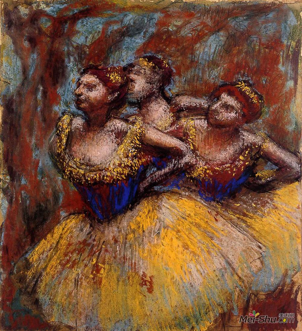 黄色裙子,蓝色上衣》埃德加·德加(edgar degas)高清作品欣赏