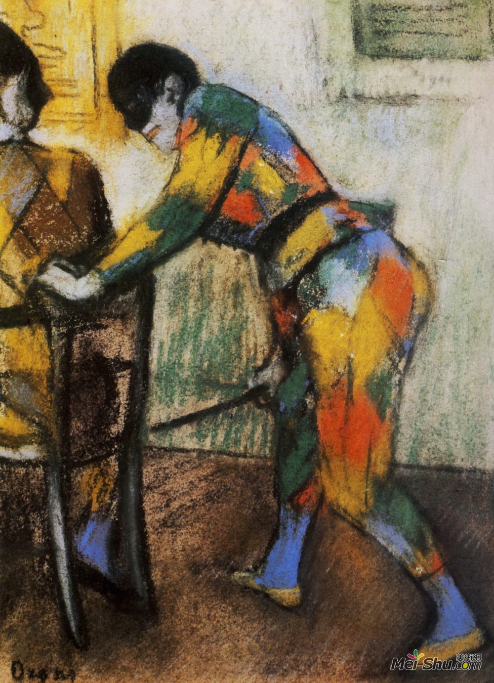 埃德加·德加(Edgar Degas)高清作品《两个丑角》