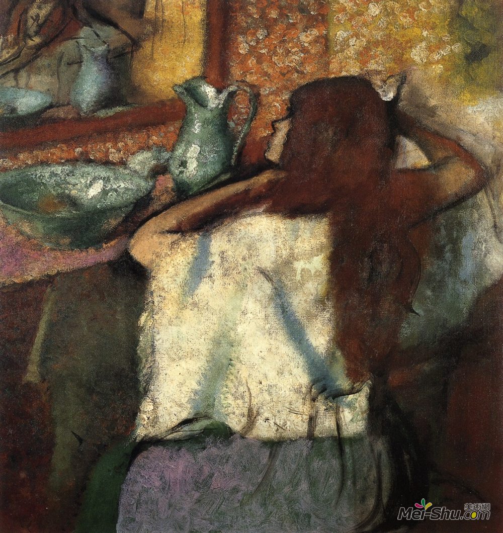 埃德加·德加(Edgar Degas)高清作品《盥洗室里的女人》