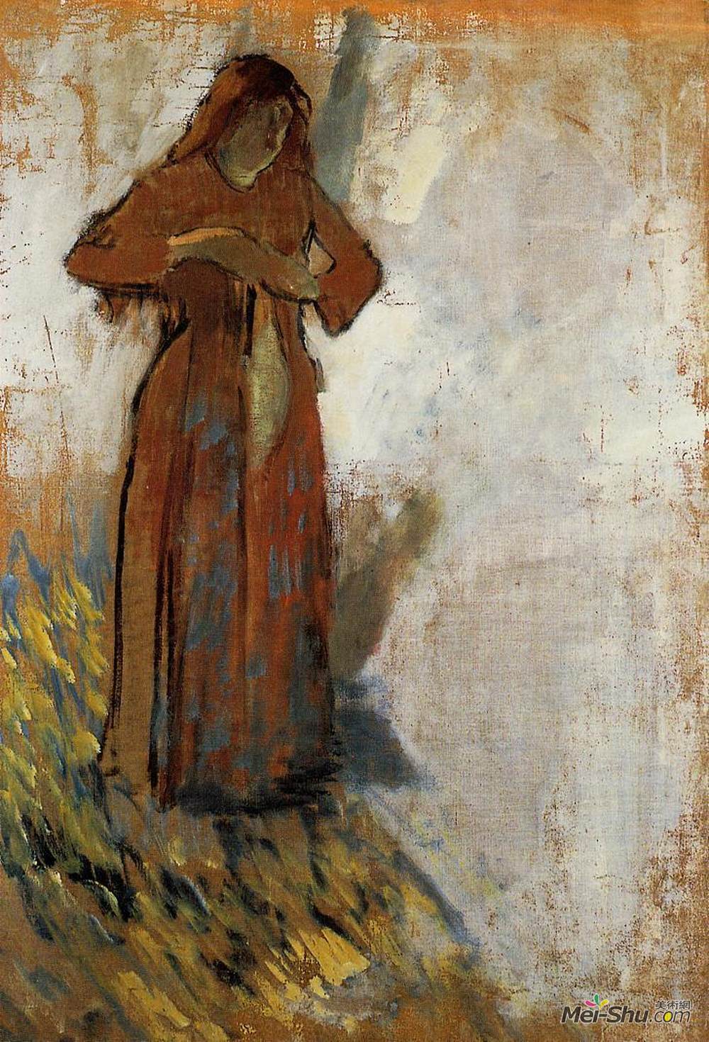 埃德加·德加(Edgar Degas)高清作品《蓬松红发的女人》