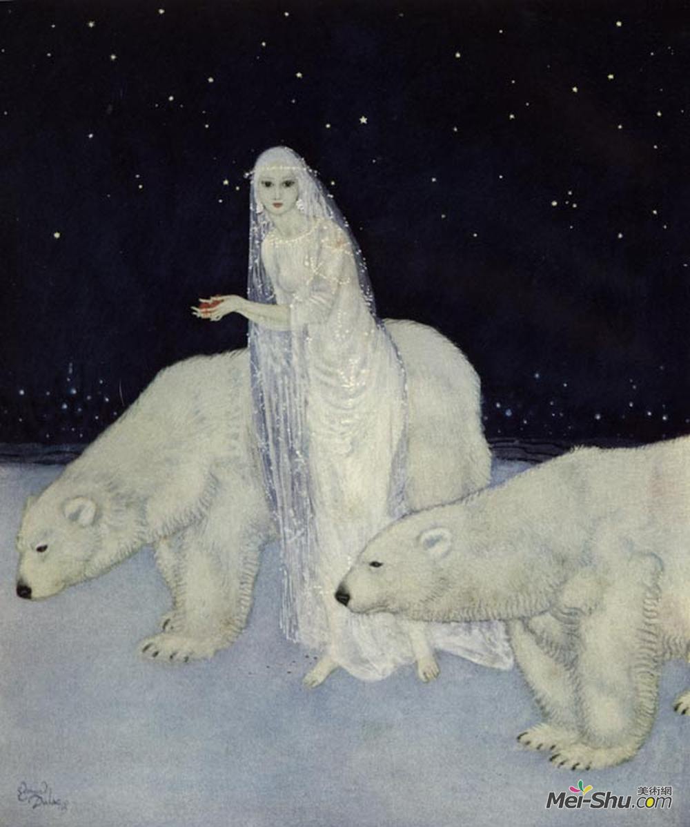 埃德蒙·杜拉克(Edmund Dulac)高清作品《罗马尼亚女王的梦想梦想家》