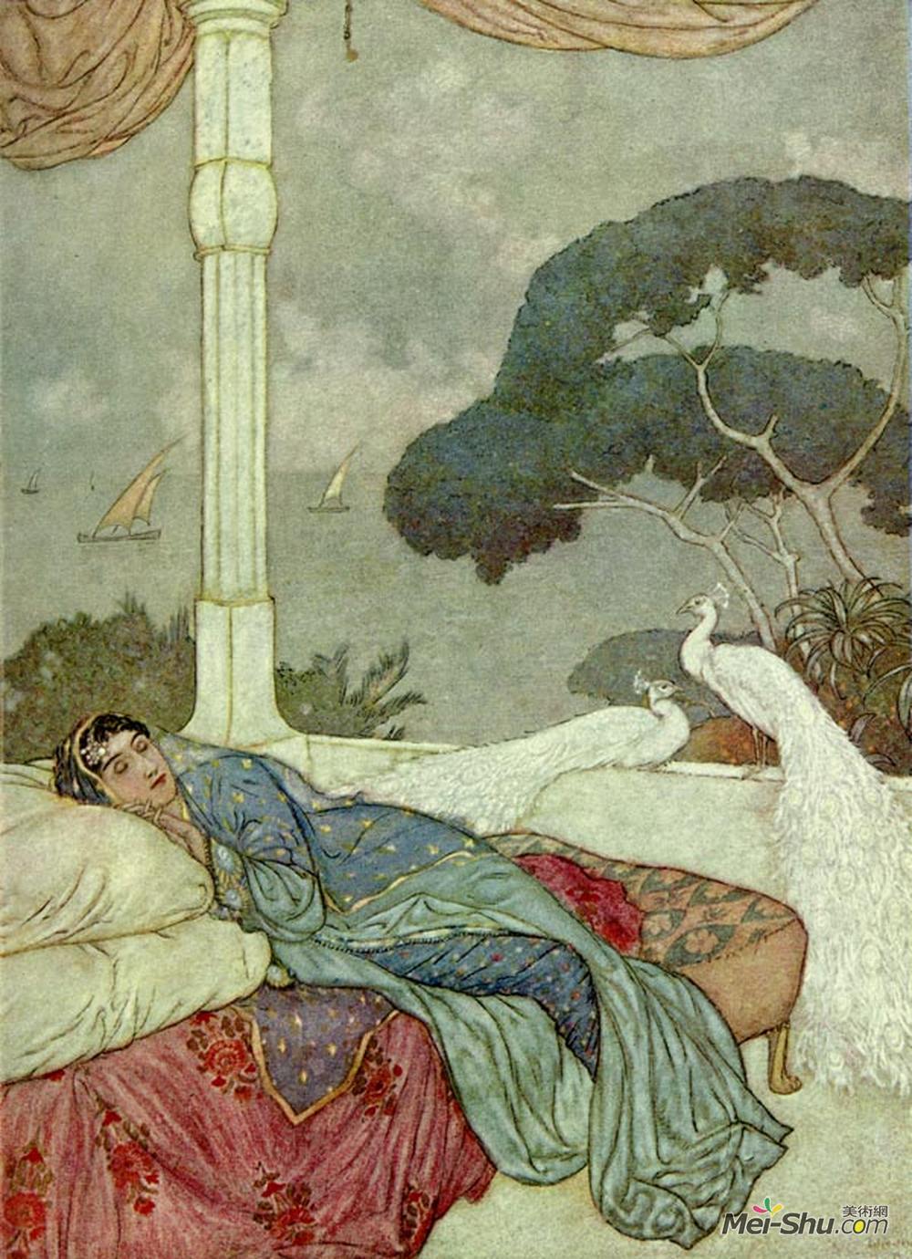 埃德蒙·杜拉克(Edmund Dulac)高清作品《Vision, The Rubaiyat of Omar Khayyam》