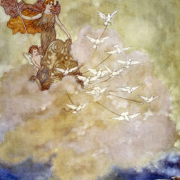 《金星在她的战车上——来自暴风雨》埃德蒙·杜拉克(Edmund Dulac)高清作品欣赏