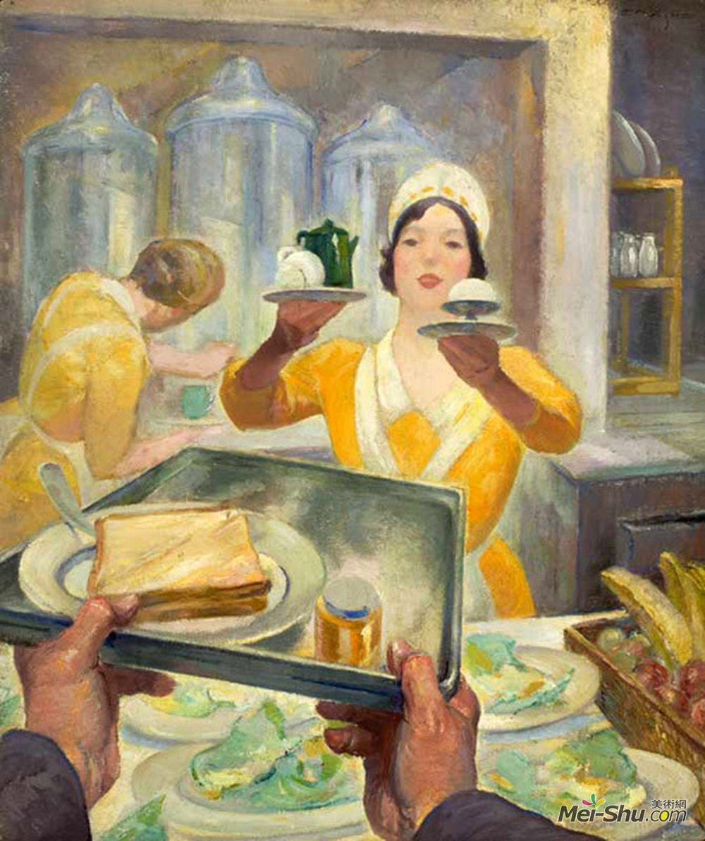 埃德蒙·马里恩·阿舍(Edmund Marion Ashe)高清作品《一壶茶冰淇淋》
