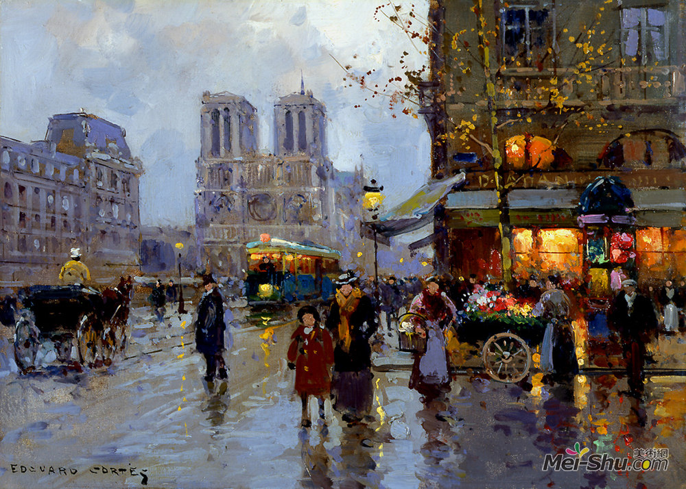 爱德华·科尔特斯(Edouard Cortes)高清作品《圣米歇尔圣母广场》