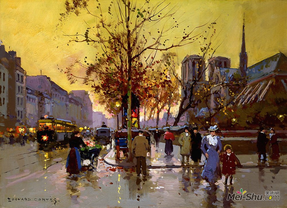 爱德华·科尔特斯(Edouard Cortes)高清作品《蒙特贝罗大街》
