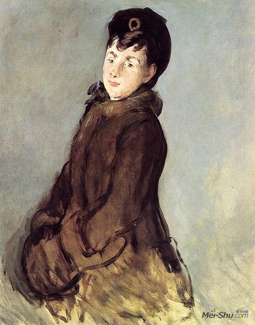 爱德华·马奈(Edouard Manet)高清作品《Isabelle Lemonnier with a muff》