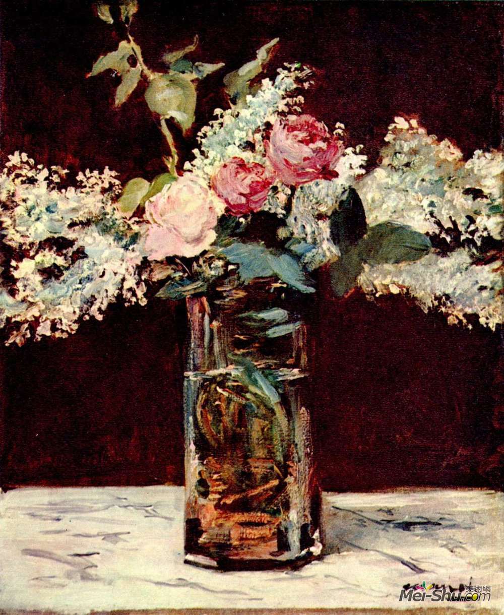 《丁香和玫瑰》爱德华·马奈(edouard manet)高清作品欣赏