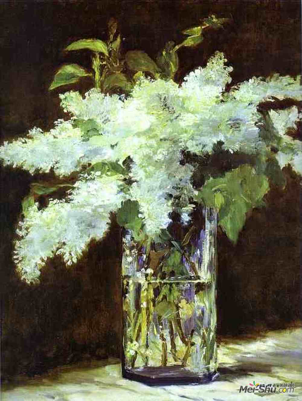 爱德华·马奈(Edouard Manet)高清作品《玻璃中的丁香》
