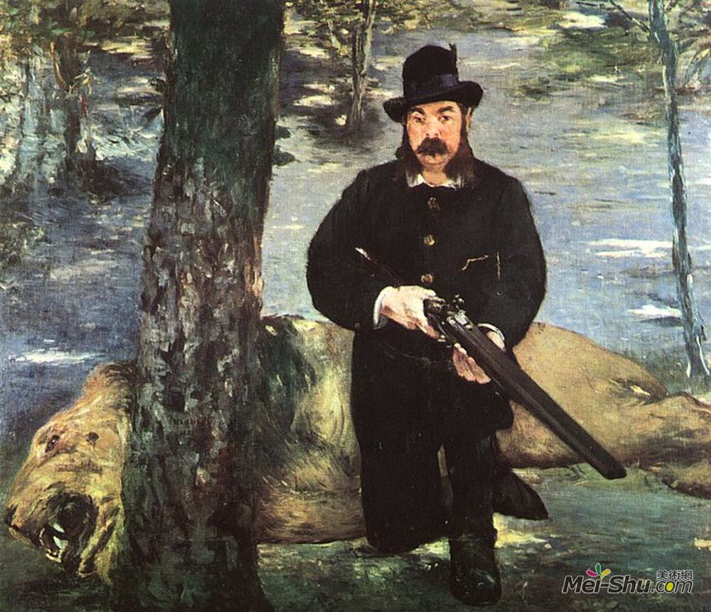 爱德华·马奈(Edouard Manet)高清作品《Pertuiset, Lion Hunter》
