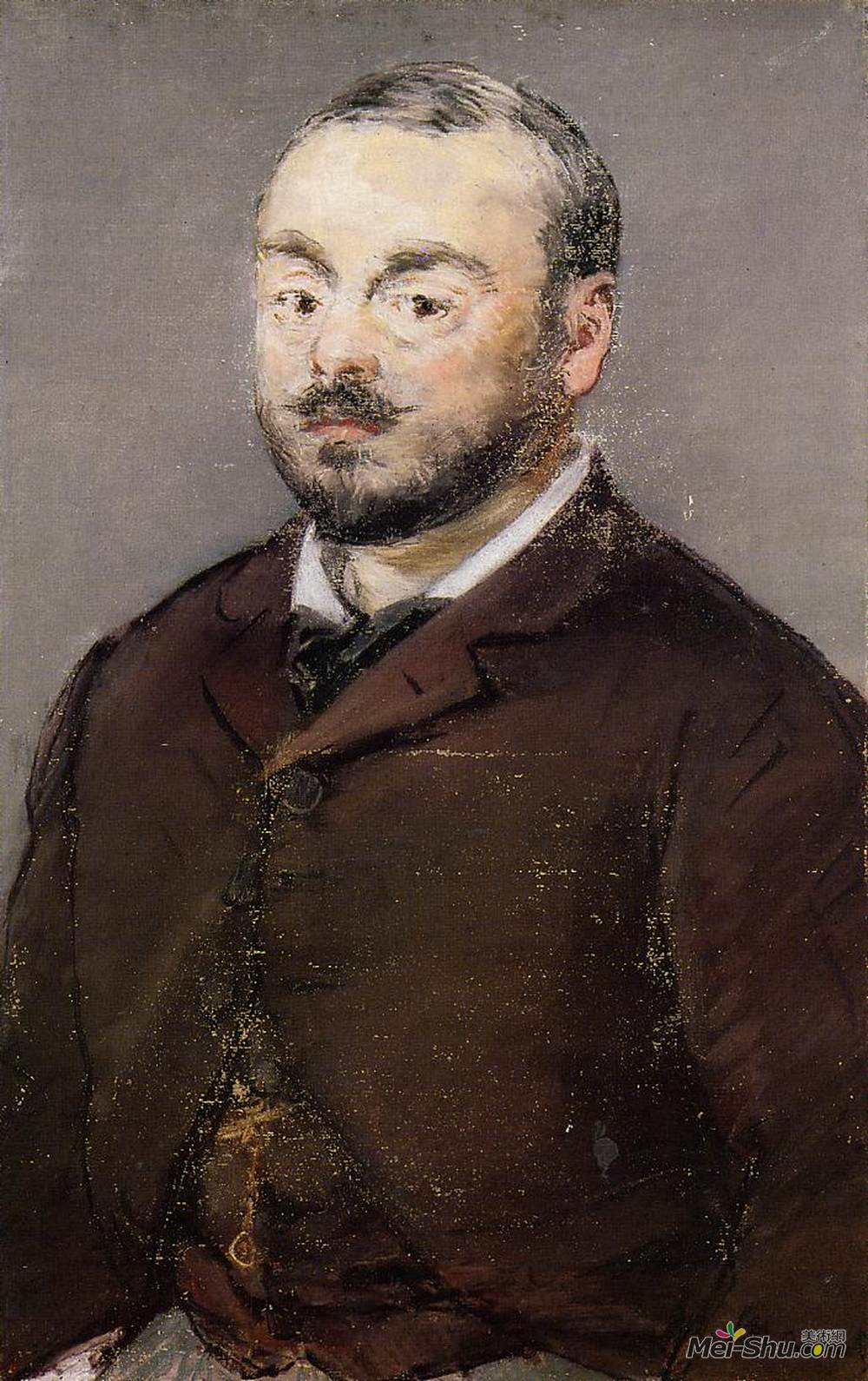 爱德华·马奈(Edouard Manet)高清作品《Portrait of composer Emmanual Chabrier》