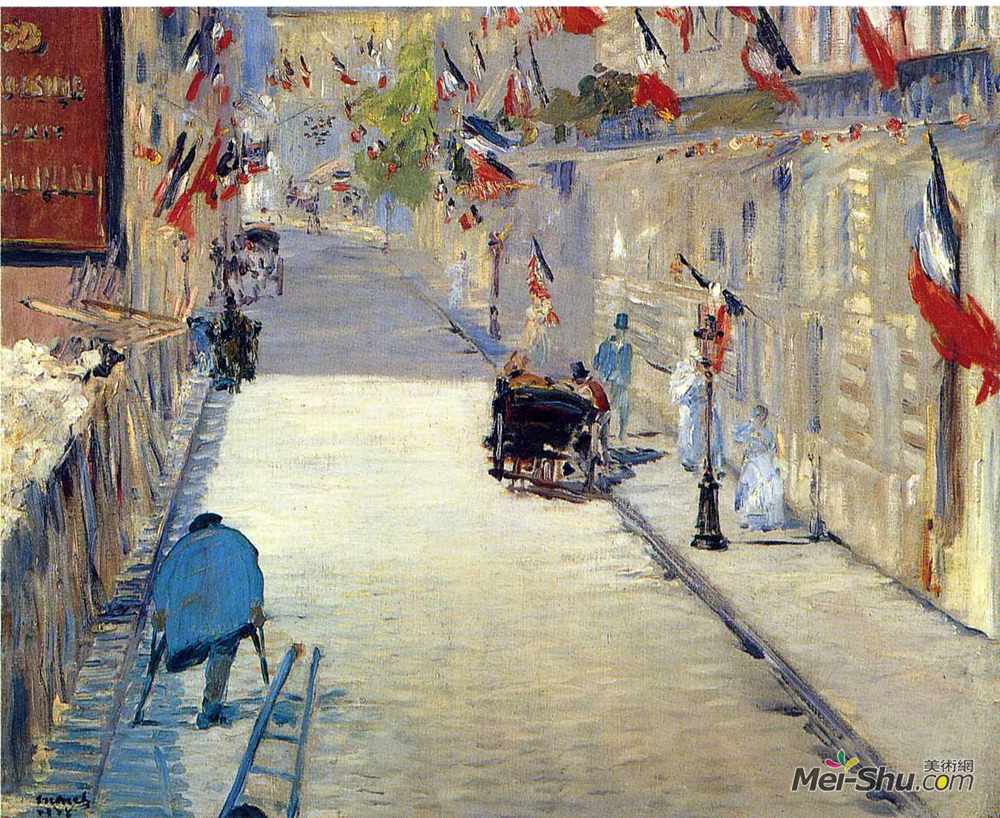 爱德华·马奈(Edouard Manet)高清作品《莫斯尼尔饰旗》