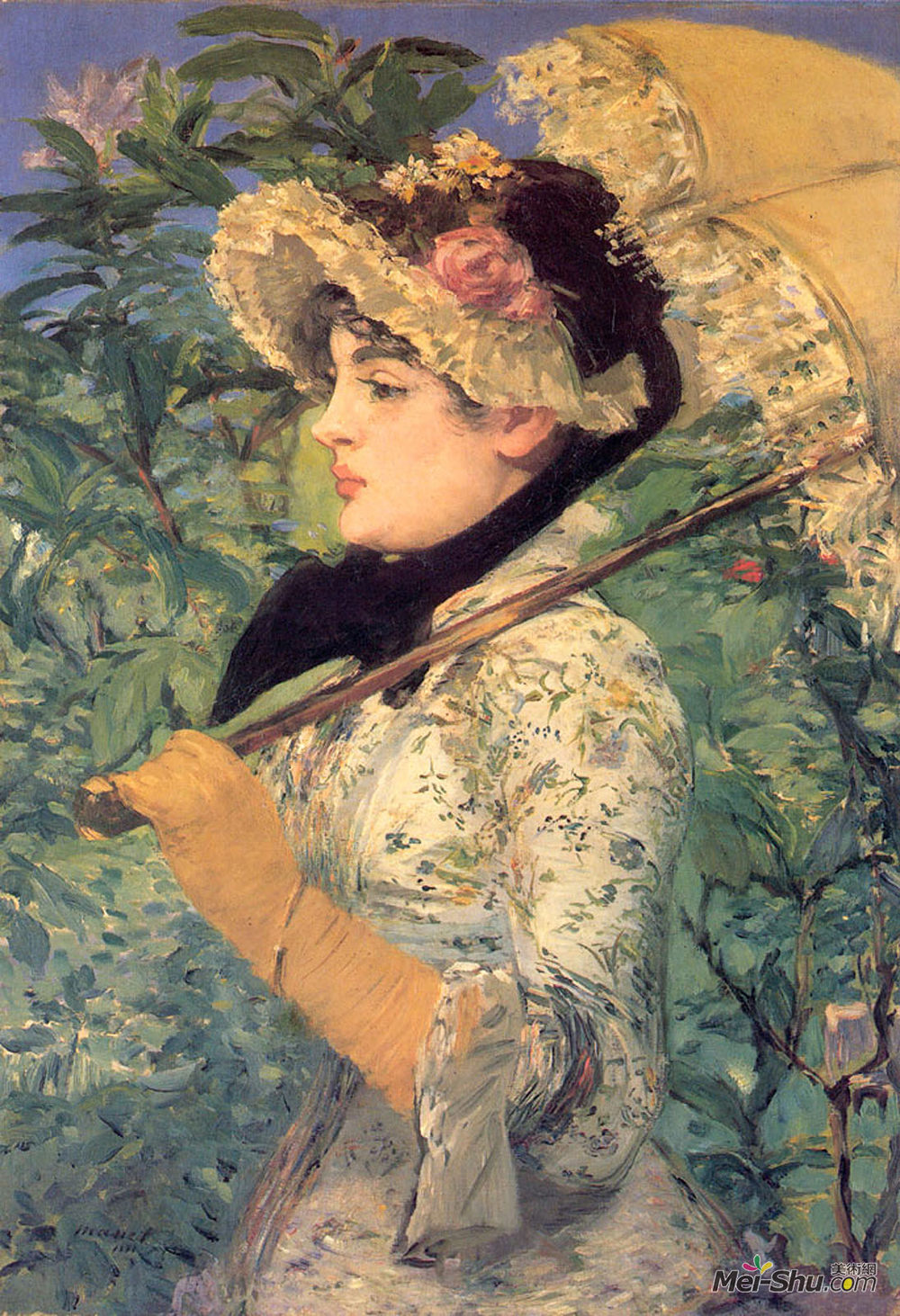 爱德华·马奈(Edouard Manet)高清作品《春天（珍妮德马西研究）》