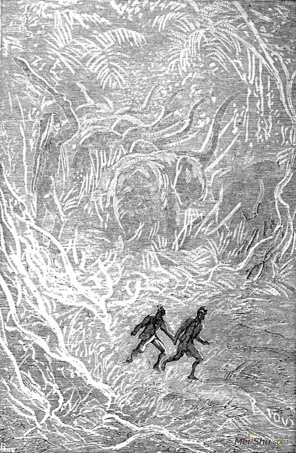 爱德华·里欧(Edouard Riou)高清作品《前往地球中心》