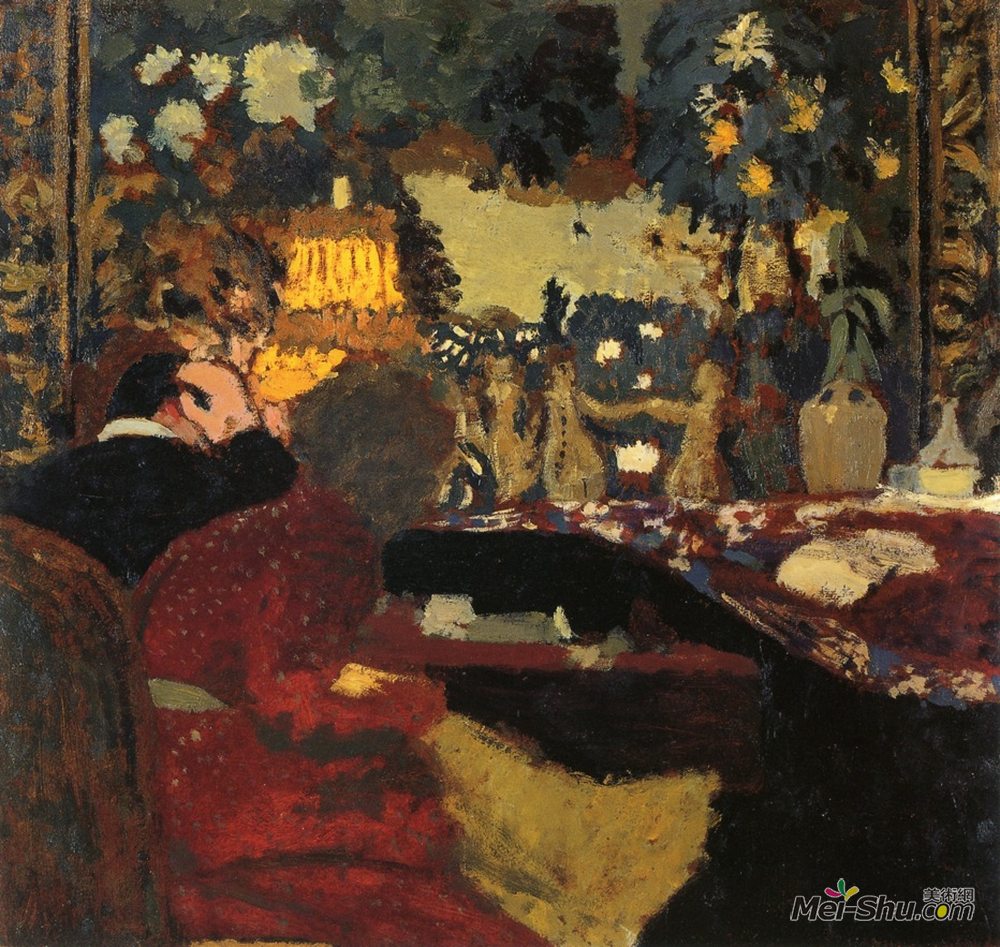 油画5912《在挂毯前》爱德华·维亚尔(edouard vuillard)高清作品欣赏