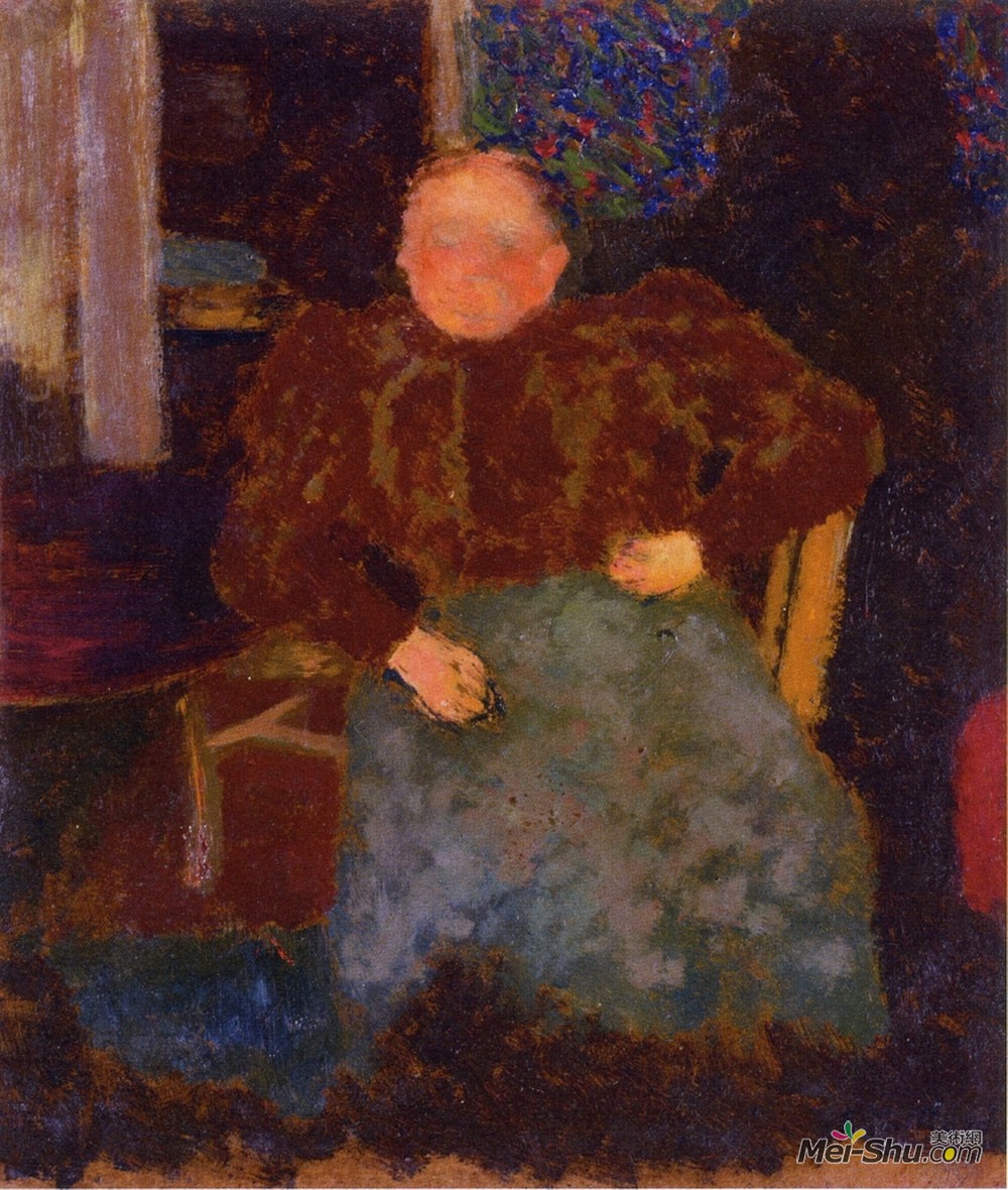 爱德华·维亚尔(Edouard Vuillard)高清作品《夫人维亚尔坐姿》