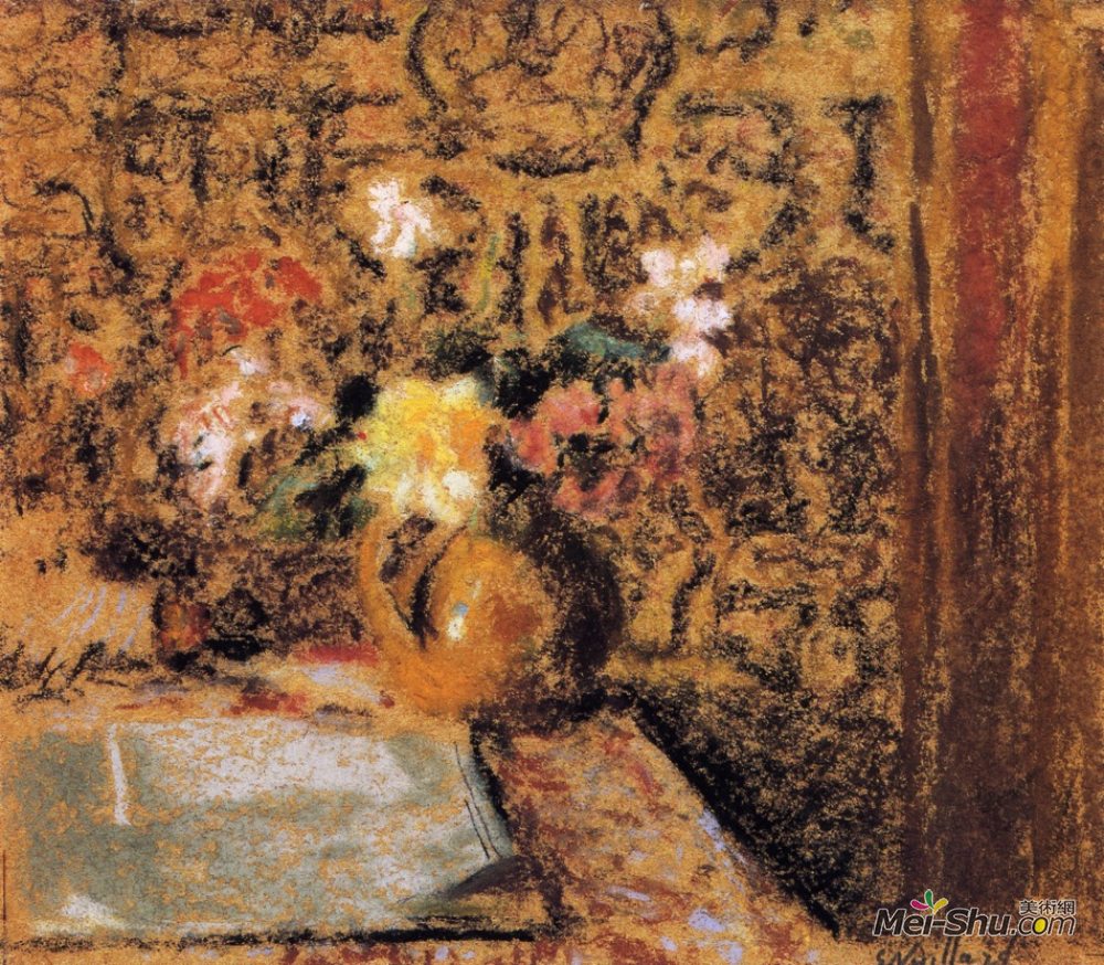 《静物与鲜花》爱德华·维亚尔(edouard vuillard)高清作品欣赏