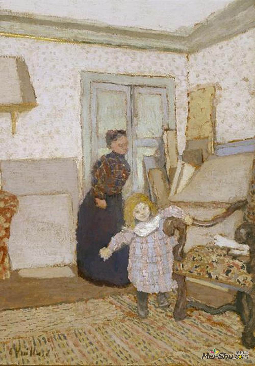 爱德华·维亚尔(Edouard Vuillard)高清作品《第一步》