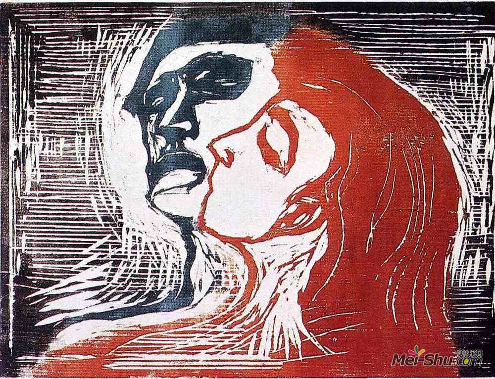 爱德华·蒙克(Edvard Munch)高清作品《男人与女人》
