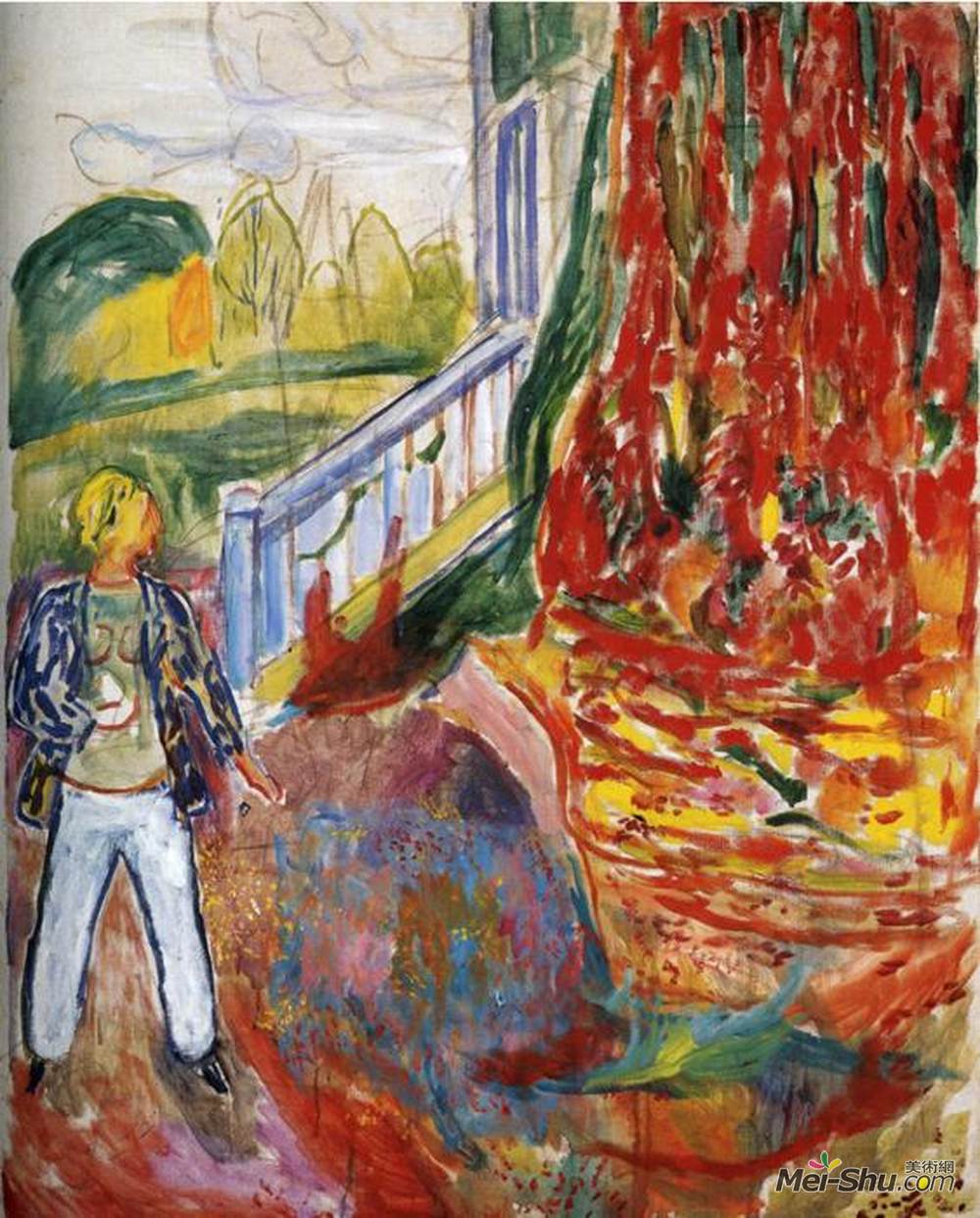 爱德华·蒙克(Edvard Munch)高清作品《阳台前的模型》