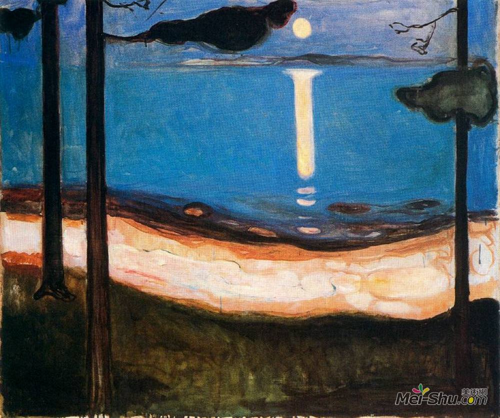 爱德华·蒙克(Edvard Munch)高清作品《月光》