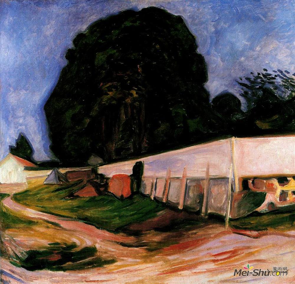 爱德华·蒙克(Edvard Munch)高清作品《Summer Night at Aasgaardstrand》