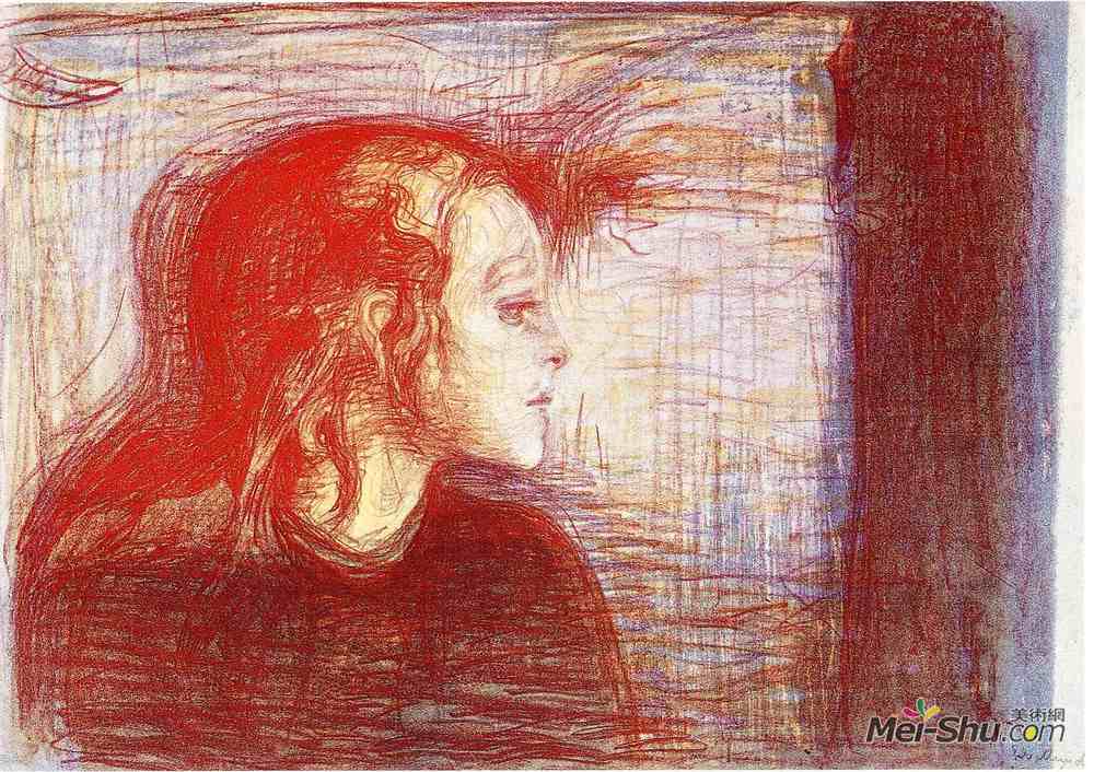 爱德华·蒙克(Edvard Munch)高清作品《病孩二》