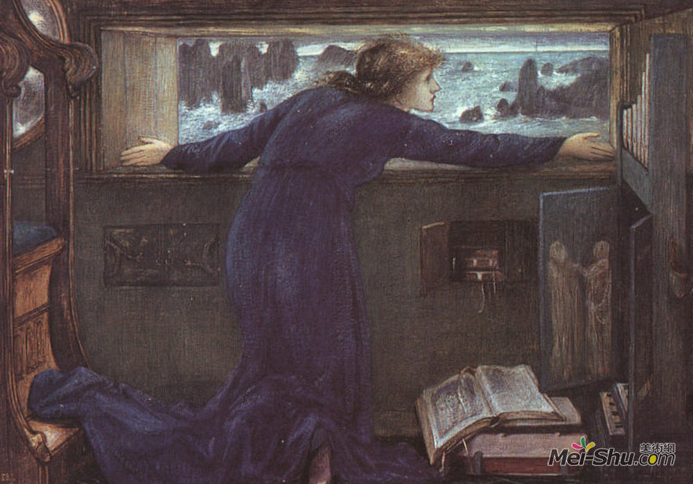 爱德华·伯尔尼·琼斯(Edward Burne-Jones)高清作品《Dorigen of Britain Waiting for the Return of Her Husband》