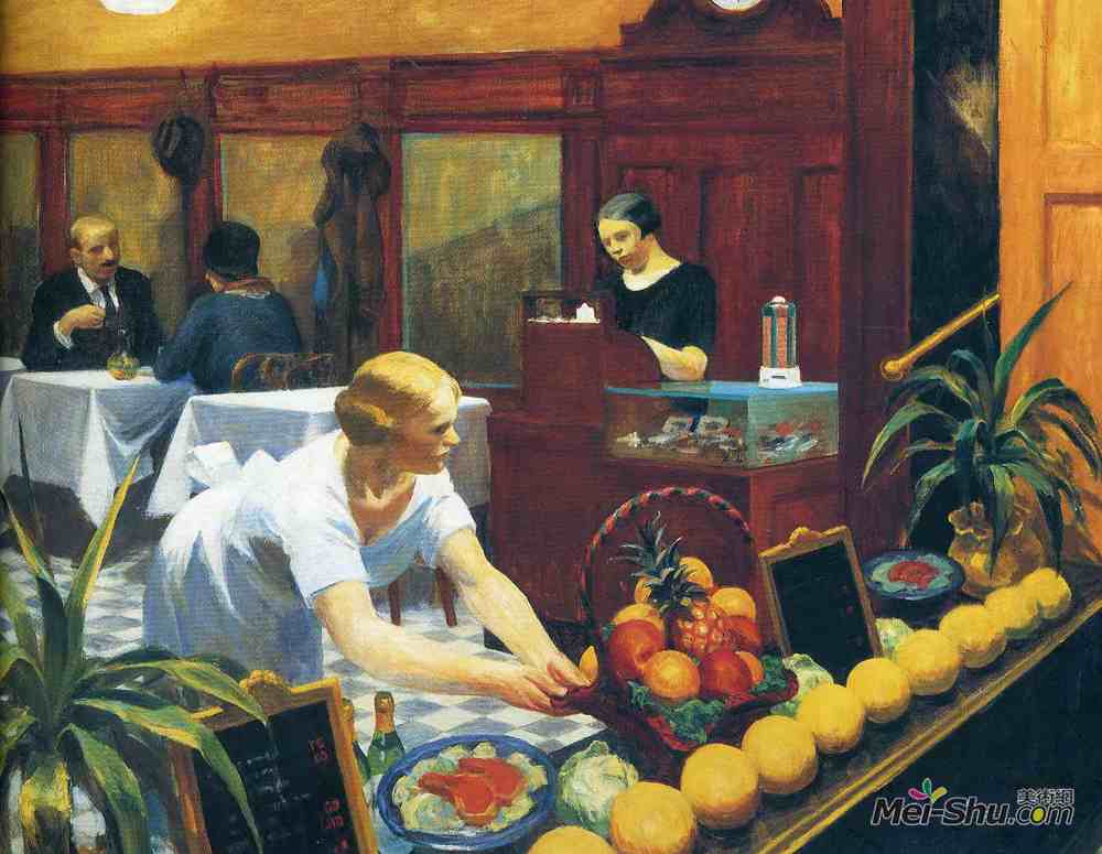 爱德华·霍普(Edward Hopper)高清作品《女士餐桌》