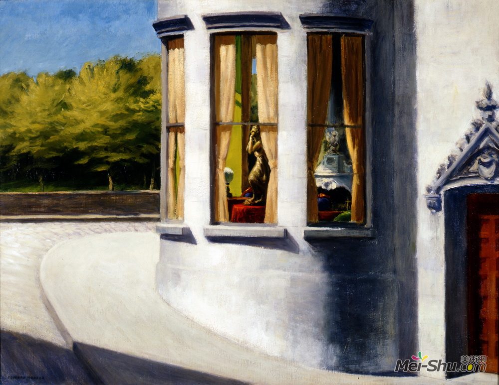 爱德华·霍普(Edward Hopper)高清作品《城市中的八月》