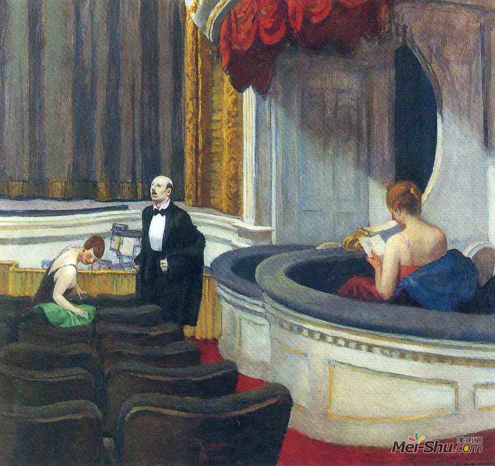 爱德华·霍普(Edward Hopper)高清作品《过道上的两个人》