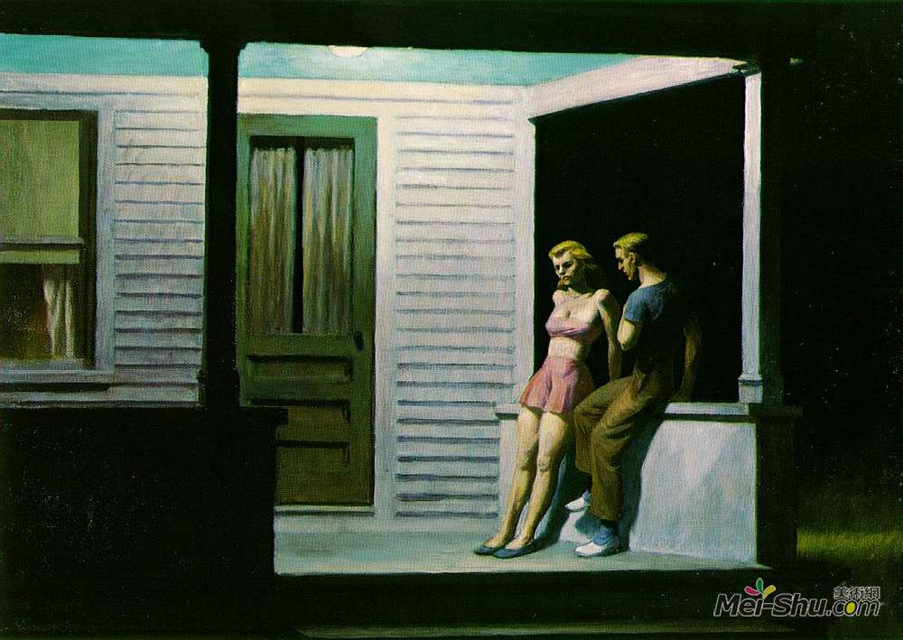 爱德华·霍普(Edward Hopper)高清作品《夏夜》