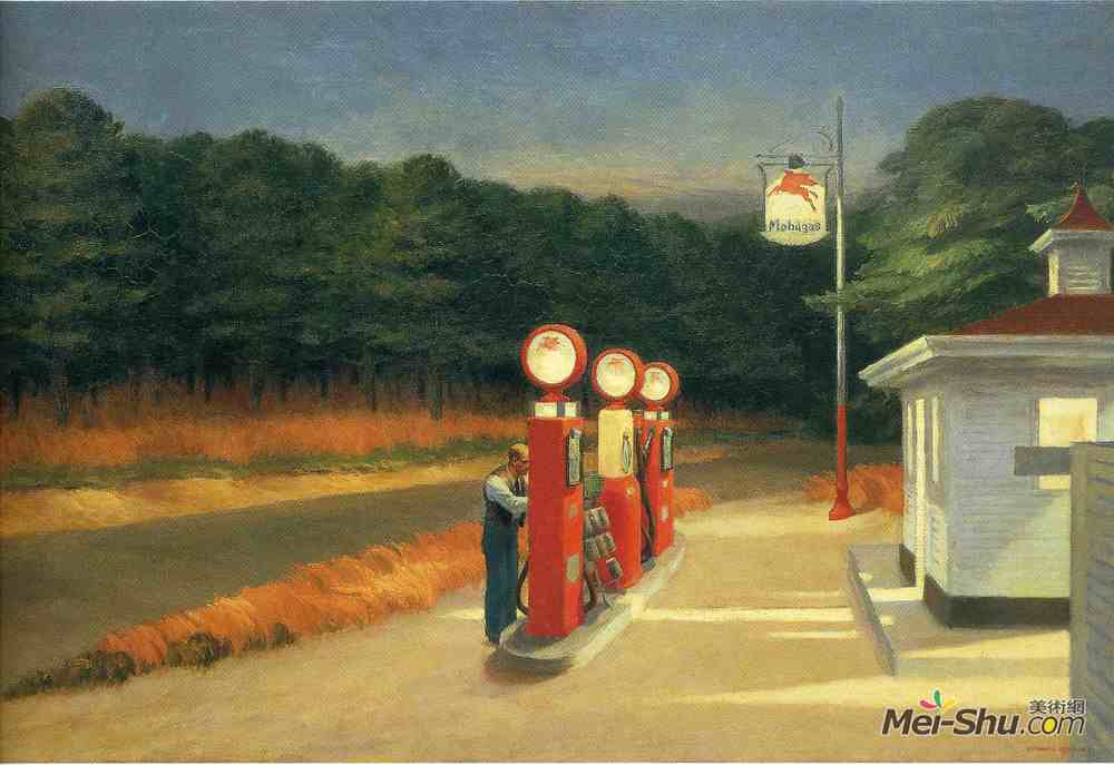 爱德华·霍普(Edward Hopper)高清作品《气体》