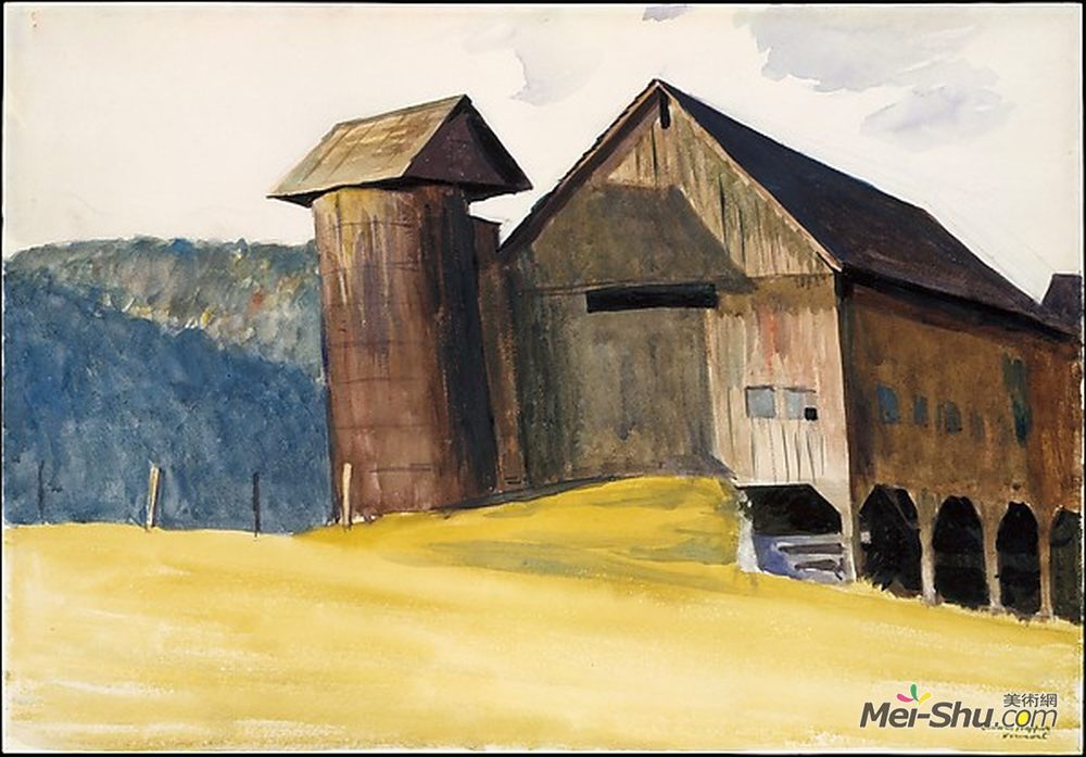 爱德华·霍普(Edward Hopper)高清作品《佛蒙特州粮仓》