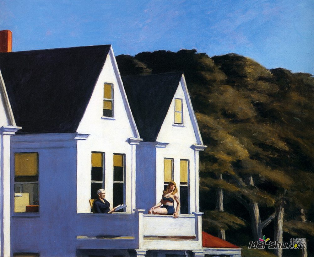 爱德华·霍普(Edward Hopper)高清作品《第二层的阳光》