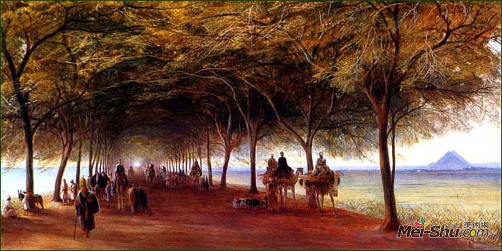 爱德华·里尔(Edward Lear)高清作品《吉萨金字塔路》