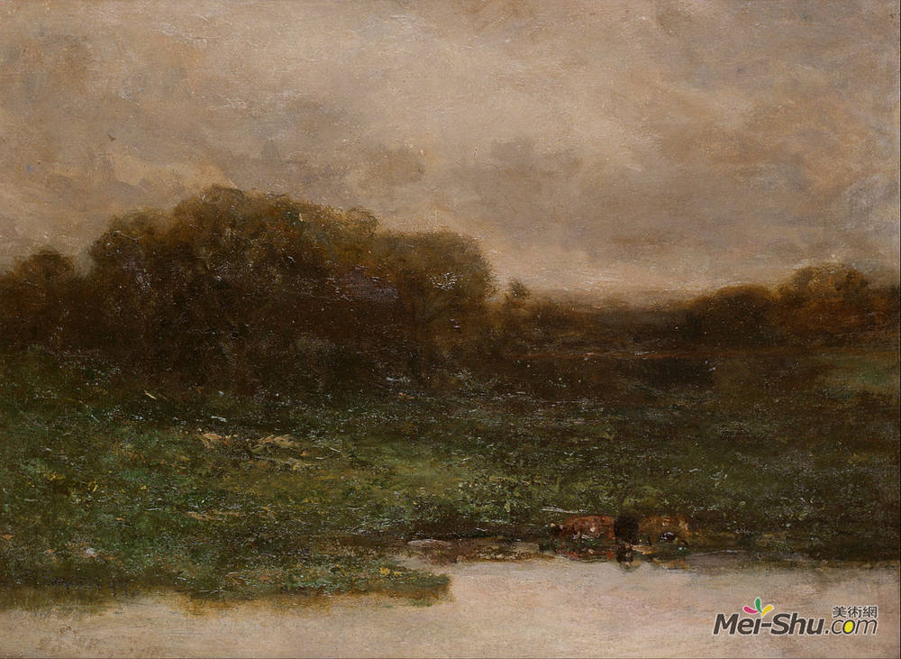 爱德华·米切尔·班尼斯特(Edward Mitchell Bannister)高清作品《夏日黄昏》