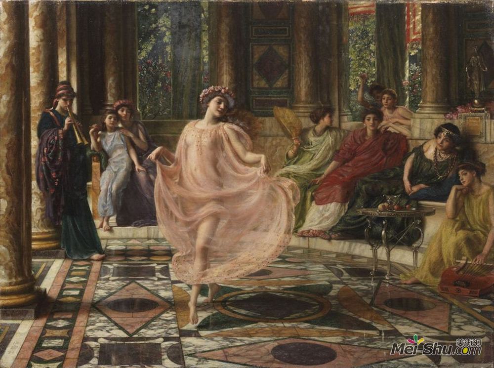 爱德华·潘特(Edward Poynter)高清作品《the Ionian Dance Motus Doceri Gaudet Ionicos, Matura Virgo,》