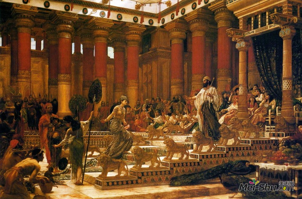 爱德华·潘特(Edward Poynter)高清作品《示巴女王对所罗门王的访问》