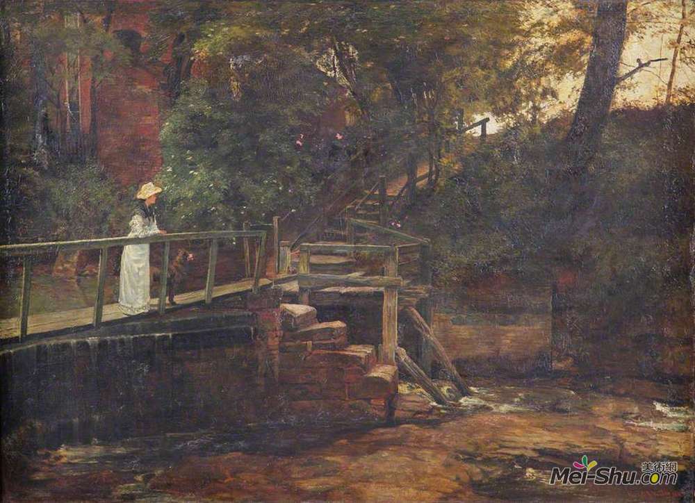 爱德华.泰勒(Edward R. Taylor)高清作品《在桦树山房子，马克洛山，伍斯特郡的人行桥》