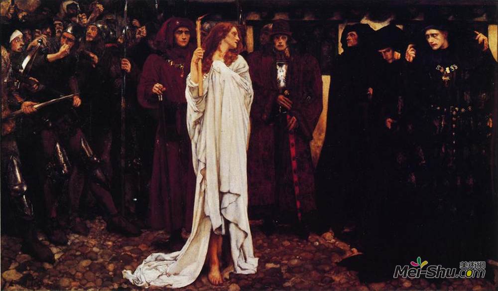埃德温·奥斯汀·艾比(Edwin Austin Abbey)高清作品《La p&énitence d'El&éanor, Duchesse d》