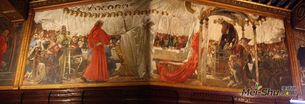 埃德温·奥斯汀·艾比(Edwin Austin Abbey)高清作品《寻找圣杯》