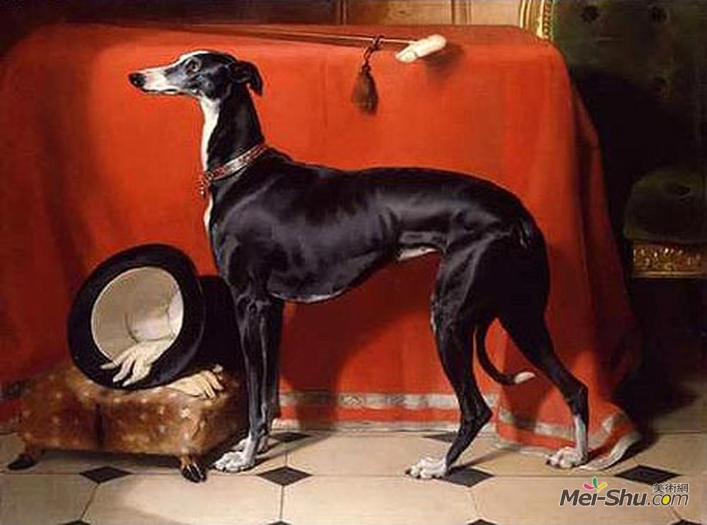 埃德温·兰西尔(Edwin Henry Landseer)高清作品《Eos, A Favorite Greyhound of Prince Albert》