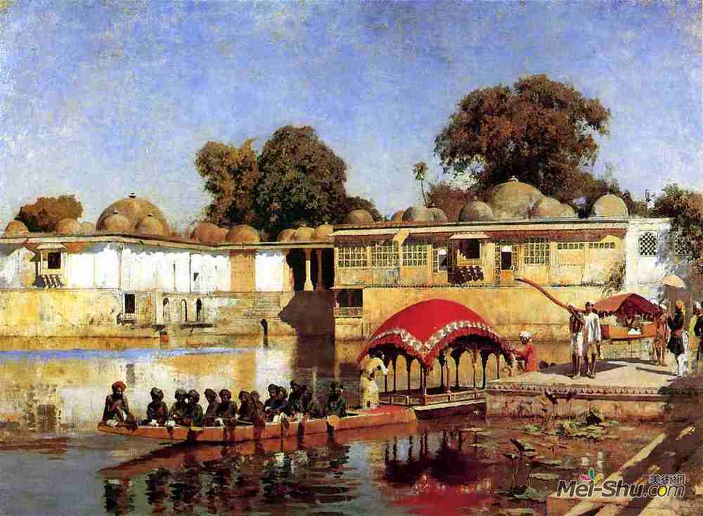 埃德温·罗德·威克斯(Edwin Lord Weeks)高清作品《印度湖心岛萨尔基特》