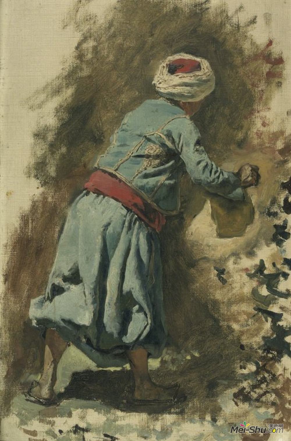 埃德温·罗德·威克斯(Edwin Lord Weeks)高清作品《蓝色沼地的研究》