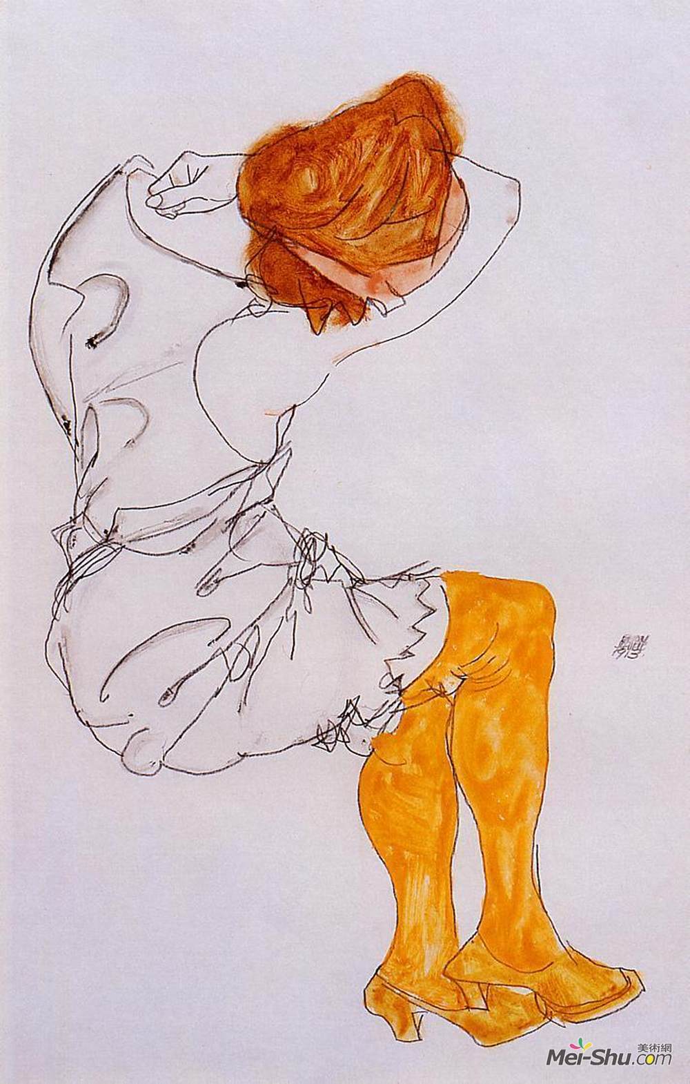 埃贡·席勒(Egon Schiele)高清作品《睡着的女孩》